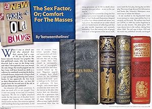 Immagine del venditore per The Sex Factor, or Comfort for The Masses : A New Look at Old Books. This is an original article separated from an issue of The Book & Magazine Collector publication, 2010. venduto da Cosmo Books
