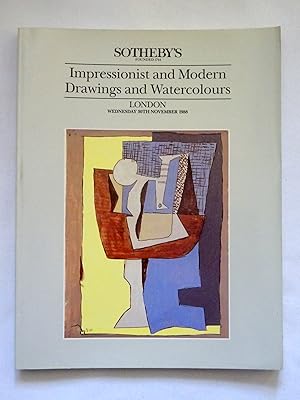 Impressionist and Modern Drawings and Watercolours. 30th November 1988. Sotheby's London Auction ...