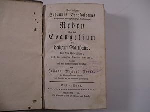 Bild des Verkufers fr Des heiligen Johannes Chrysostomus Reden ber das Evangelium des heiligen Matthus. (Erster Band, Abteilungen 1 und 2) zum Verkauf von Antiquariat Bookfarm