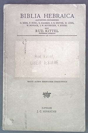 Image du vendeur pour Liber Jesaiae. Biblia Hebraica. mis en vente par books4less (Versandantiquariat Petra Gros GmbH & Co. KG)