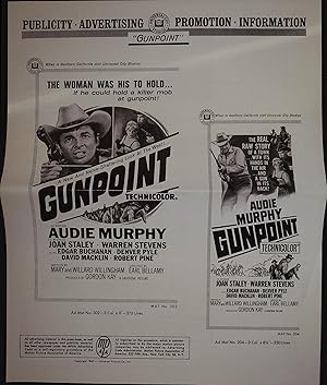 Immagine del venditore per Gunpoint Pressbook 1966 Audie Murphy, Joan Staley venduto da AcornBooksNH