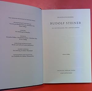 Bild des Verkufers fr Rudolf Steiner - Im Geistesgang des Abendlandes. 2. Auflage. zum Verkauf von biblion2