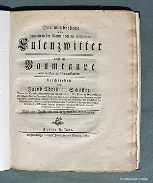 Bild des Verkufers fr Der wunderbare und vieleicht in der Natur noch nie erschienene Eulenzwitter - nebst der Baumraupe aus welcher derselbe entstanden. zum Verkauf von Antiquariat Lycaste