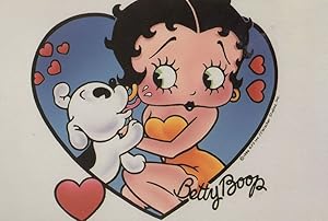 Betty Boop A And Her Puppy Dog Licking Face Postcard