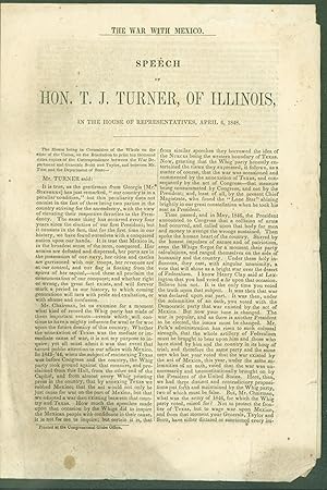 Speech of Hon. T. J. Turner, of Illinois, in the House of Representatives, April 6, 1848