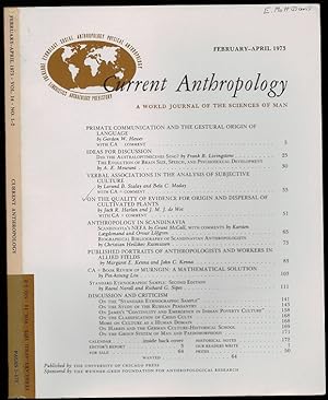 Immagine del venditore per The Quality of Evidence fro Origin and Dispersal of Cultivated Plants in Current Anthropology Volume 14, Numbers 1-2 venduto da The Book Collector, Inc. ABAA, ILAB