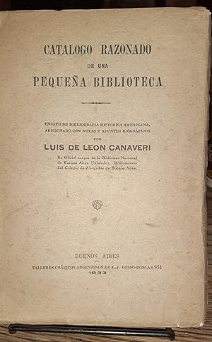 Catálogo Razonado De Una Pequeña Biblioteca