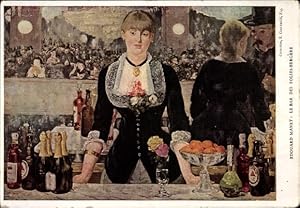 Bild des Verkufers fr Knstler Ansichtskarte / Postkarte Manet, Edouard, Le Bar des Folies Bergere, Impressionismus zum Verkauf von akpool GmbH