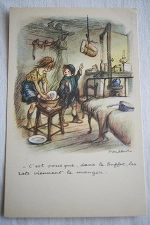 Seller image for POULBOT TAUDIS BUFFET PAIN RATS ENFANTS CPA ILLUSTREE R2269 for sale by Librairie RAIMOND