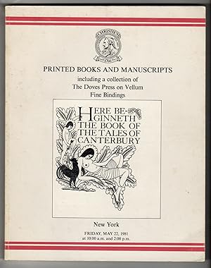 Printed Books and Manuscripts including a collection of The Doves Press on Vellum, Fine Bindings