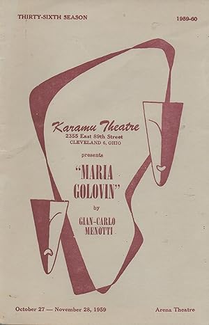 Seller image for Karamu Theatere Presents "Maria Golovin" by Gian-Carlo Menotti for sale by Book Booth