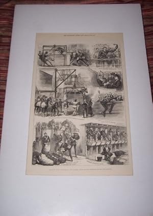 The Zulu War - Sketches at the Victoria Docks - The Departure of the 17th Lancers [Wood Engraving...