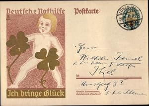 Ganzsache Künstler Ansichtskarte / Postkarte Weimarer Republik, Deutsche Nothilfe, Ich bringe Glü...