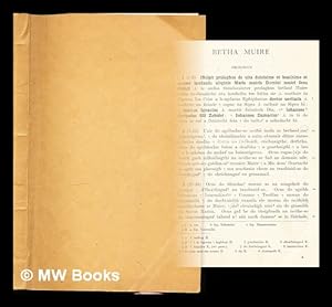Immagine del venditore per Betha Muire venduto da MW Books Ltd.