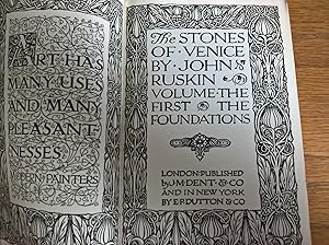 Bild des Verkufers fr The Stones of Venice: Volume the First: Foundations zum Verkauf von Peter Pan books