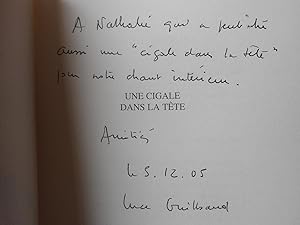 Bild des Verkufers fr Une cigale dans la tte , envoi autographe ddicace de Luce Guilbaud zum Verkauf von Benot HENRY