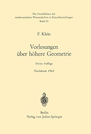 Image du vendeur pour Vorlesungen ber Hhere Geometrie mis en vente par AHA-BUCH GmbH