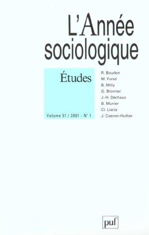 Seller image for Revue L'Anne sociologique n.51/1 (dition 2001) for sale by Chapitre.com : livres et presse ancienne
