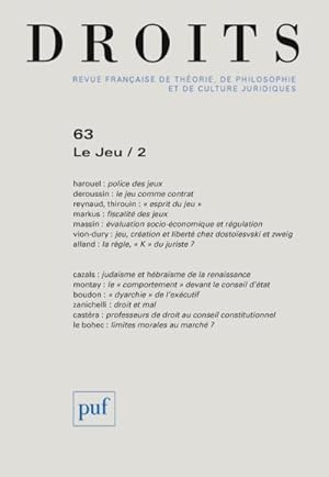 REVUE DROITS N.63 (édition 2016)