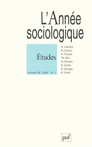 Seller image for Revue L'Anne sociologique n.50/1 : tudes (dition 2000) for sale by Chapitre.com : livres et presse ancienne