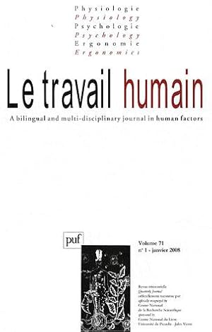 REVUE LE TRAVAIL HUMAIN N.71/1 (édition 2008)