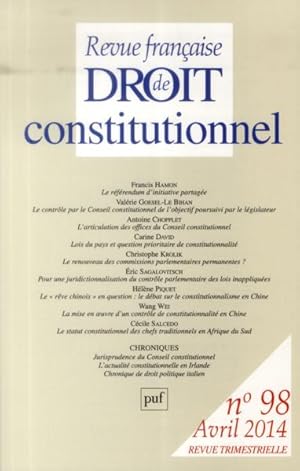 Seller image for Revue franaise de droit constitutionnel n.98 for sale by Chapitre.com : livres et presse ancienne