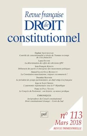 Revue française de droit constitutionnel n.113 (édition 2018)