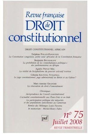 Revue française de droit constitutionnel n.75