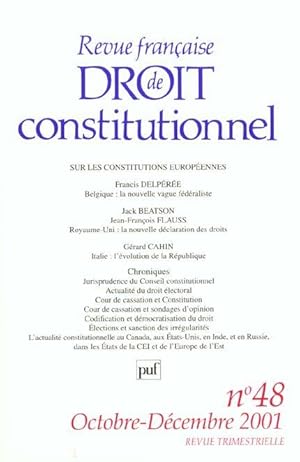 Revue française de droit constitutionnel n.48 : sur les constitutions européennes