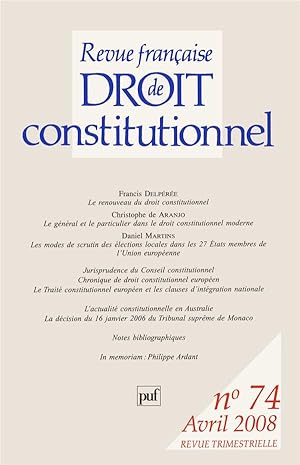 Revue française de droit constitutionnel n.74