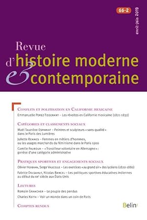 REVUE D'HISTOIRE MODERNE ET CONTEMPORAINE N.2 ; varia