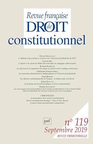 Revue française de droit constitutionnel n.119 (édition 2019)