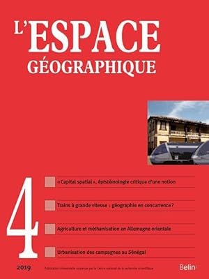 L'ESPACE GEOGRAPHIQUE (édition 2019)