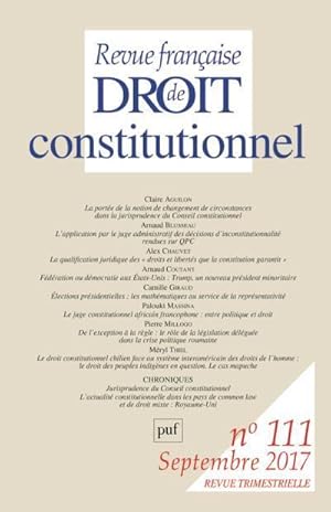 Revue française de droit constitutionnel n.111