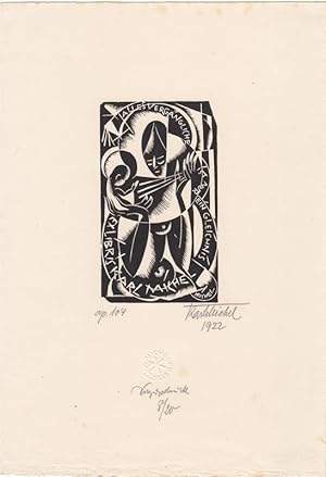 Bild des Verkufers fr Exlibris Karl Michel. Madonna mit Kind. "Alles Vergngliche ist nur ein Gleichnis". zum Verkauf von Antiquariat  Braun