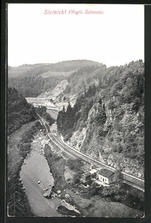 Bild des Verkufers fr Ansichtskarte Steinicht / Vogtl. Schweiz, Blick auf die Bergbahn zum Verkauf von Bartko-Reher