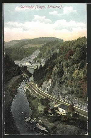 Bild des Verkufers fr Ansichtskarte Steinicht / Vogtl. Schweiz, Bergbahn aus der Vogelschau zum Verkauf von Bartko-Reher