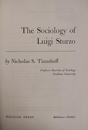 THE SOCIOLOGY OF LUIGI STURZO