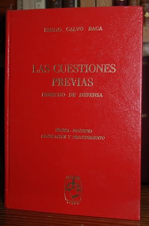Seller image for LAS CUESTIONES PREVIAS. DERECHO DE DEFENSA for sale by Fbula Libros (Librera Jimnez-Bravo)