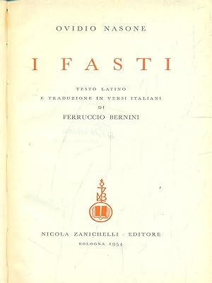 Bild des Verkufers fr I Fasti zum Verkauf von Librodifaccia