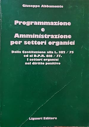 Programmazione e amministrazione per settori organici