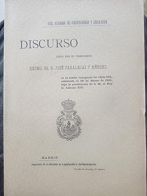 Imagen del vendedor de Discurso sesin inaugural 1904-1905 a la venta por Pepe Store Books