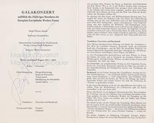 Signiertes Konzertprogramm. Galakonzert anläßlich des 25jährigen Bestehens der Festspiele Europäi...