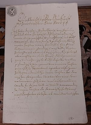 Interessanter Brief des bayerischen Kammerherrn Johann Jakob Stifler von und zu Wertenbach an den...