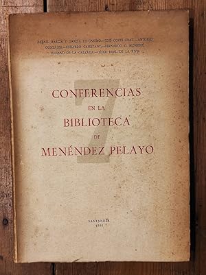 Imagen del vendedor de Conferencias en la Biblioteca de Menndez Pelayo. a la venta por Carmen Alonso Libros