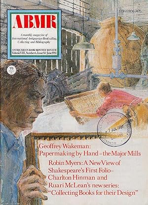 Imagen del vendedor de Papermaking by Hand - the Major Mills. An original article contained in a complete monthly issue of the Antiquarian Book Monthly Review (ABMR), 1981. a la venta por Cosmo Books
