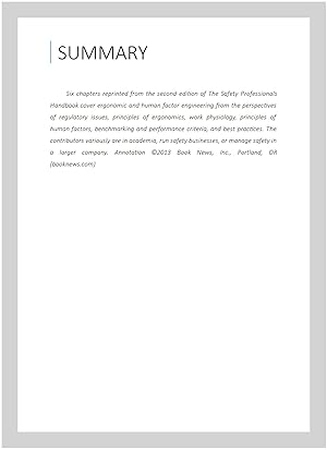 Seller image for ERGONOMICS AND HUMAN FACTORS ENGINEERI for sale by GreatBookPricesUK