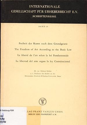 Bild des Verkufers fr Freiheit der Kunst nach dem Grundgesetz The Freedom of Art According to the Basic Law - La libert de l'art selon la loi Fondamentale zum Verkauf von avelibro OHG