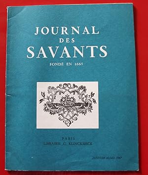 Image du vendeur pour 1967 - Journal des Savants / Attelage, Albornoz. mis en vente par Bouquinerie Spia