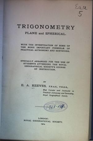 Bild des Verkufers fr Trigonometry: Plane and spherical. zum Verkauf von books4less (Versandantiquariat Petra Gros GmbH & Co. KG)